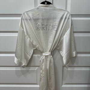 Victorias Secret “Bride” rhinestone silk robe & American Apparel “Wifey” tank